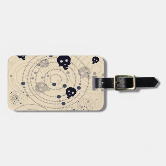 Zwarte kosmische suikerschillen bagagelabel (Voorkant horizontaal)