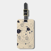 Zwarte kosmische suikerschillen bagagelabel (Voorkant verticaal)