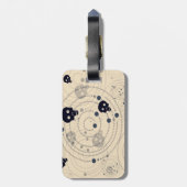 Zwarte kosmische suikerschillen bagagelabel (Achterkant verticaal)