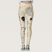 Zwarte kosmische suikerschillen leggings (Voorkant)