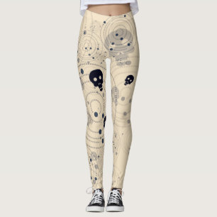 Zwarte kosmische suikerschillen leggings