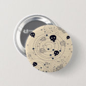 Zwarte kosmische suikerschillen ronde button 5,7 cm (Voorkant /achterkant)