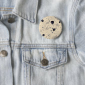 Zwarte kosmische suikerschillen ronde button 5,7 cm (In situ)