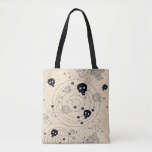 Zwarte kosmische suikerschillen tote bag