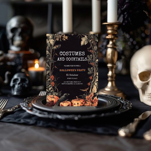  zwarte kostuums en cocktails feestdagenkaart