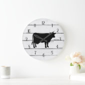 Zwarte Kow Rustic Shiplap Farmhouse Decor Grote Klok (Huis)