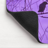 Zwarte kraai Barren Tree Branches Paarse lucht Muismat (Hoek)