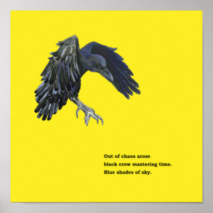 Zwarte kraai en haiku poster