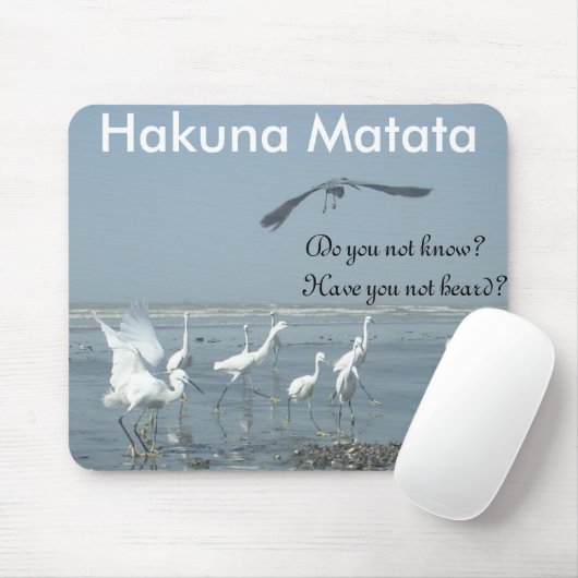 Zwarte kraai en witte kraanvogels: een contrast in muismat (Met muis)