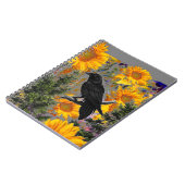 zwarte kraai en zonnebloemen notitieboek (Linkerzijde)