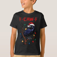 Zwarte Kraai, F-caw-f Meme Zwarte Vogel Met Kerstm