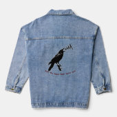 Zwarte kraai illustratie - Gotische stijl Art Desi Denim Jacket (Achterkant)