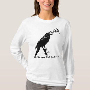 Zwarte Kraai Illustratie - Gotische Stijl Kunstont T-shirt