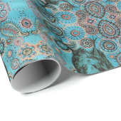 zwarte kraai op blauw verpakkingspapier cadeaupapier (Rol Hoek)