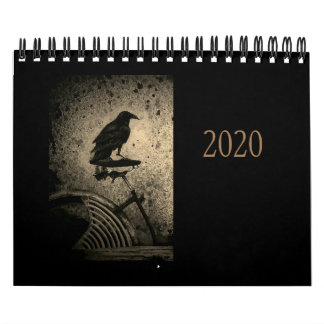 zwarte kraai op de fiets kalender