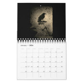 zwarte kraai op  fietskalender kalender (Jan 2026)