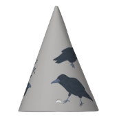 Zwarte kraai op grijs gepersonaliseerd feesthoedjes (Rechts)