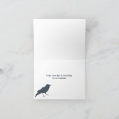 Zwarte kraai op grijs gepersonaliseerd kaart (Binnen)