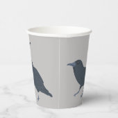 Zwarte kraai op grijs gepersonaliseerd papieren bekers (Rechts)