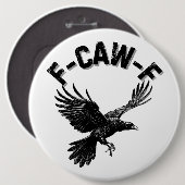 Zwarte kraai ronde button 6,0 cm (Voorkant /achterkant)