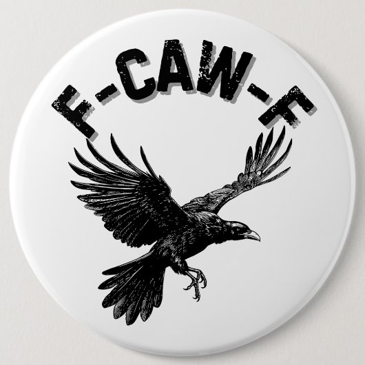 Zwarte kraai ronde button 6,0 cm (Voorkant)