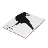 Zwarte Kraai Rustieke Gotische Vogel Tegeltje (Zijkant)