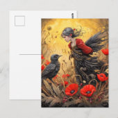 Zwarte kraai transformeren ontwerpers kunst briefkaart (Voorkant / Achterkant)