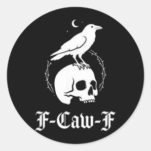 Zwarte Kraai Zwarte Raaf Vogel Goth Kunst Humor Me Ronde Sticker