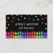 Zwarte kraaien en sterren leraar Kindergarten-aann Visitekaartje (Voorkant)