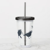 Zwarte kraaien vogels illustraties gepersonaliseer acryl drinkbeker (Voorkant)
