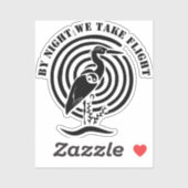 Zwarte kraan, vast in water Silhouette Contour Sticker (Vel)