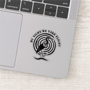 Zwarte kraan, vast in water Silhouette Contour Sticker