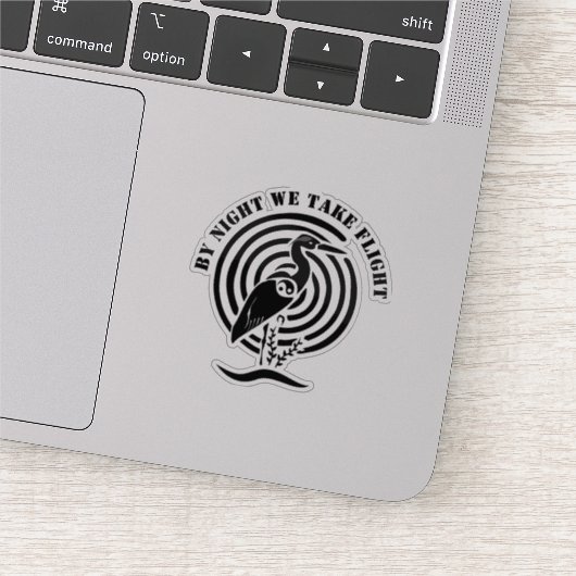 Zwarte kraan, vast in water Silhouette Contour Sticker (Detail)