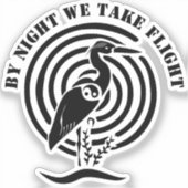 Zwarte kraan, vast in water Silhouette Contour Sticker (Voorkant)