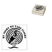 Zwarte kraan, vast in water Silhouette Rubberstempel (Gestempeld)