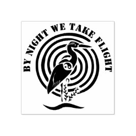 Zwarte kraan, vast in water Silhouette Rubberstempel