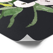 ZWARTE KRAANS FOLIAGE AQUELE WATERVERF TROUW WELKO POSTER (Hoek)