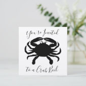Zwarte krab Silhouette Seafood Boil Birthday Kaart (Staand voorkant)