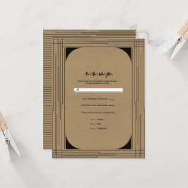 Zwarte Kraft Minimalistische Moderne Lijnen Huweli Kaart