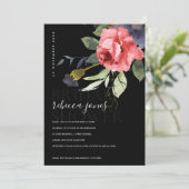 ZWARTE KRAFT RED ROSES BUNCH FLORAL VRIJGEZELLENFE AANKONDIGING (Staand voorkant)