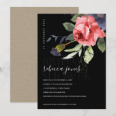 ZWARTE KRAFT RED ROSES BUNCH FLORAL VRIJGEZELLENFE AANKONDIGING (Voorkant / Achterkant)