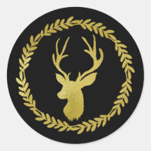 Zwarte krans gouden herten kerst