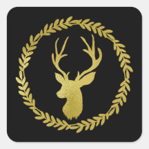 Zwarte krans gouden herten kerst