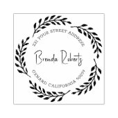 Zwarte krans grens Custom Moderne Typografie Rubberstempel (Afrduk)