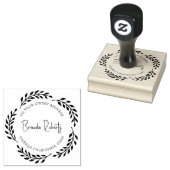 Zwarte krans grens Custom Moderne Typografie Rubberstempel (Gestempeld)