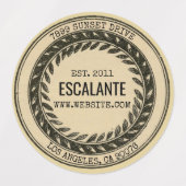  zwarte krans op Dark Beige Labels (Design 1)