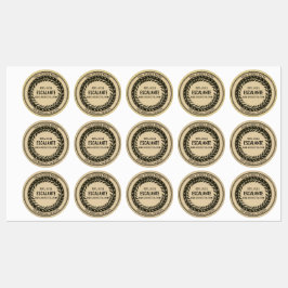 zwarte krans op Dark Beige Labels