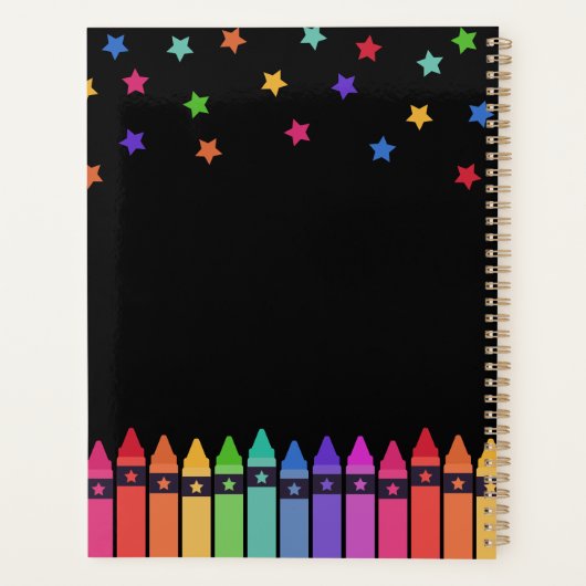 Zwarte Krayons en leerplan leerplank Planner (Achterkant)