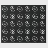 Zwarte  kreeft, monogram kerstmis cadeaupapier (Vlak)