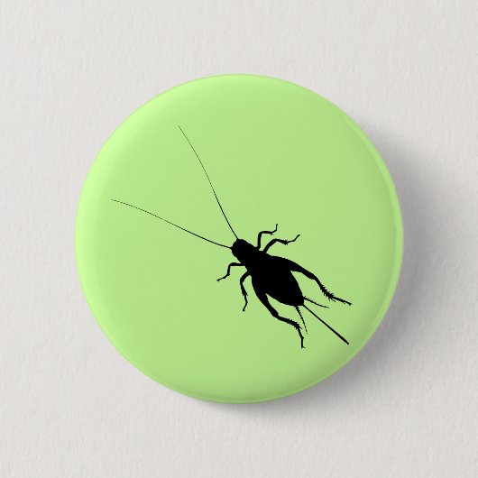 Zwarte Krekel Ronde Button 5,7 Cm (Voorkant)